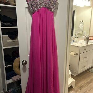 Blush Fuchsia Embellished Gown